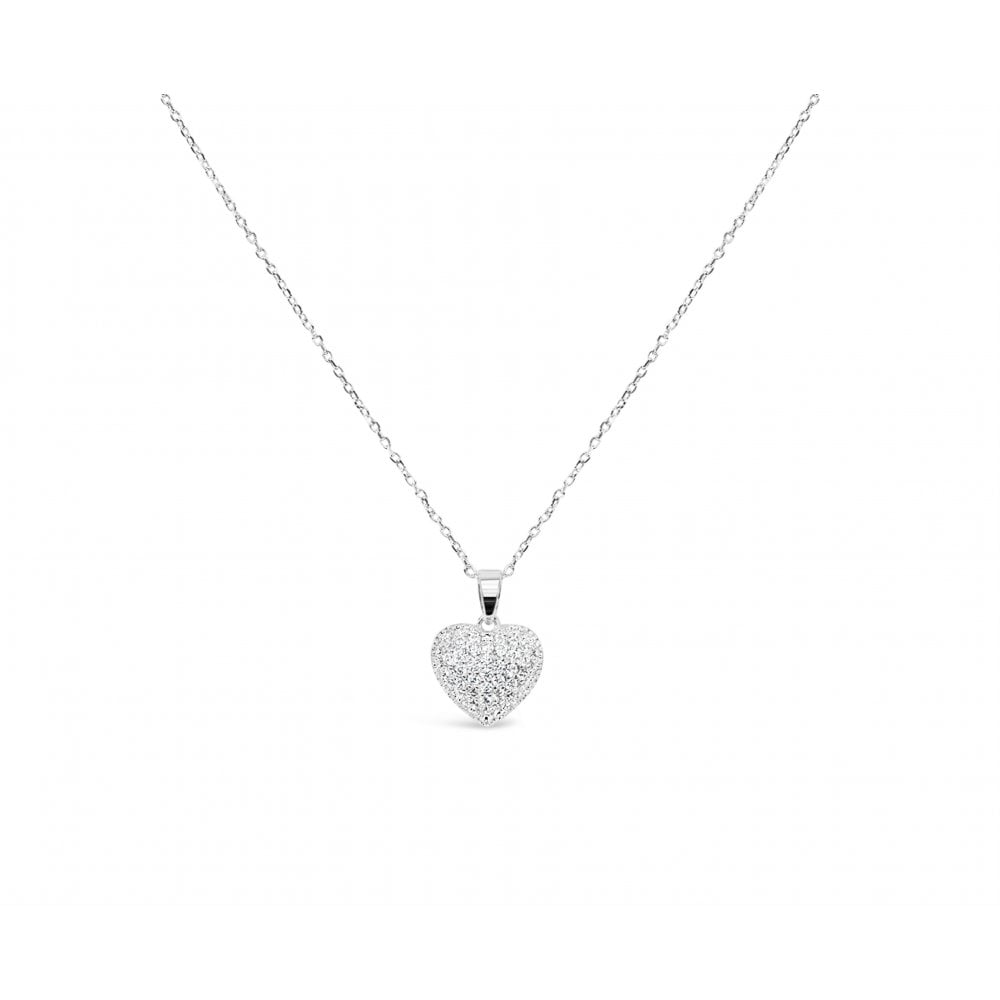 Accessories by Park Lane - Rhodium plated crystal stone set puffed ...