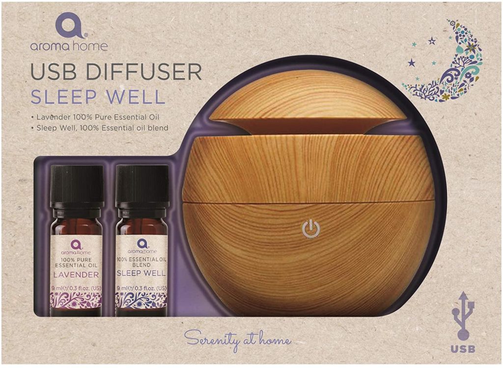 Aroma Home Sleep Well USB Diffuser & 100 Essential Oil Blend Set The