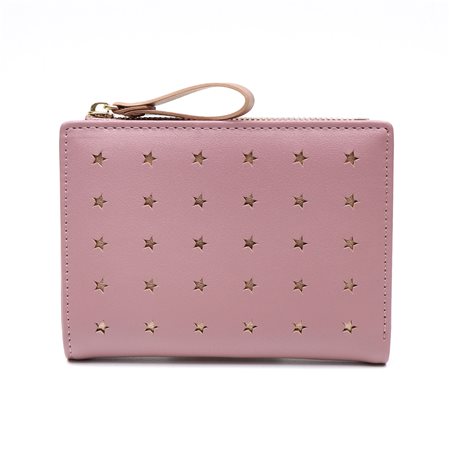 POM - Compact pink faux leather and rose gold star purse - The Lemon ...